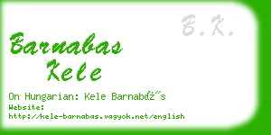 barnabas kele business card